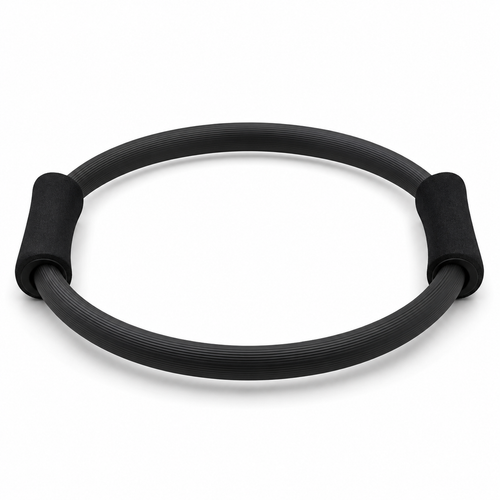 Anneau de Pilates noir avec poignées en mousse Ø38 cm