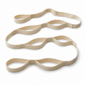 Sangle de yoga en coton beige à 10 boucles 240x4 cm