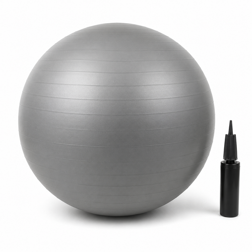 Ballon de Pilates anti-éclatement gris diamètre 65 cm