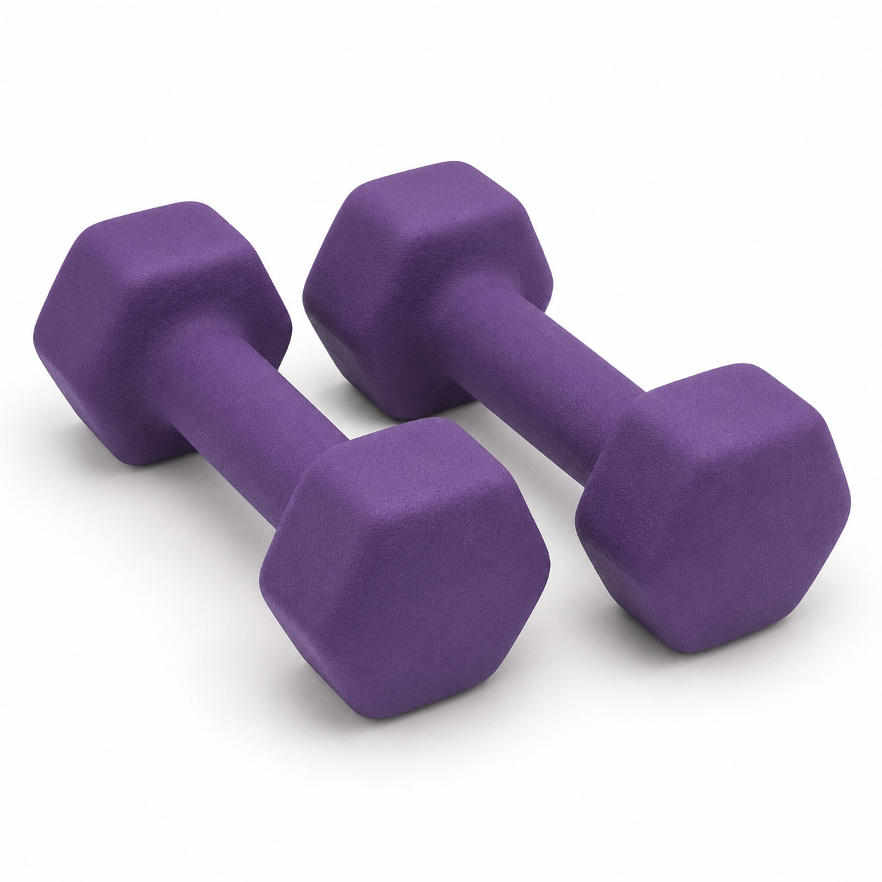 Paire de 2 haltères en néoprène violet 3 kg chacun