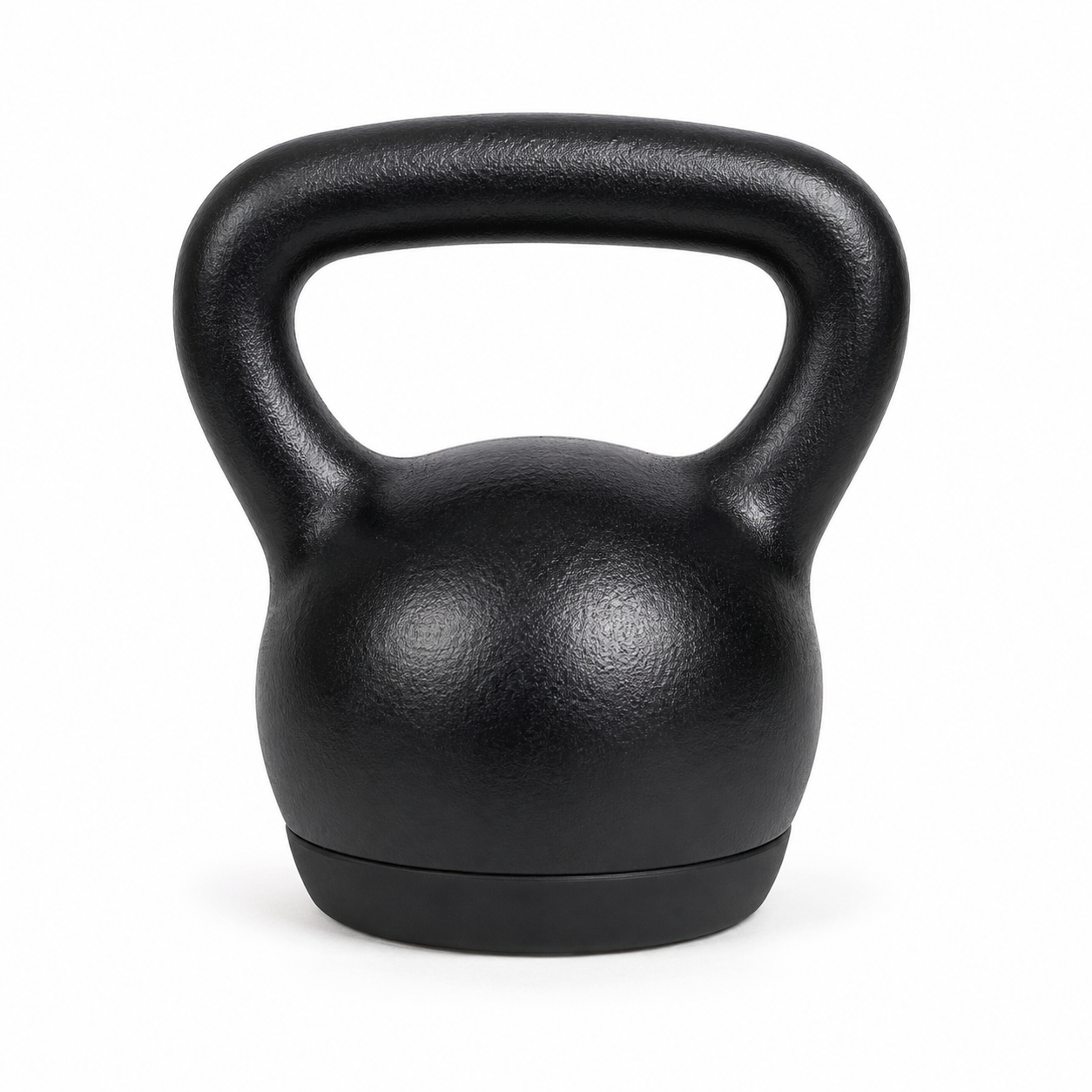 Kettlebell noir en fonte avec base caoutchouc 6 kg