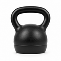 Kettlebell noir en fonte avec base caoutchouc 12 kg
