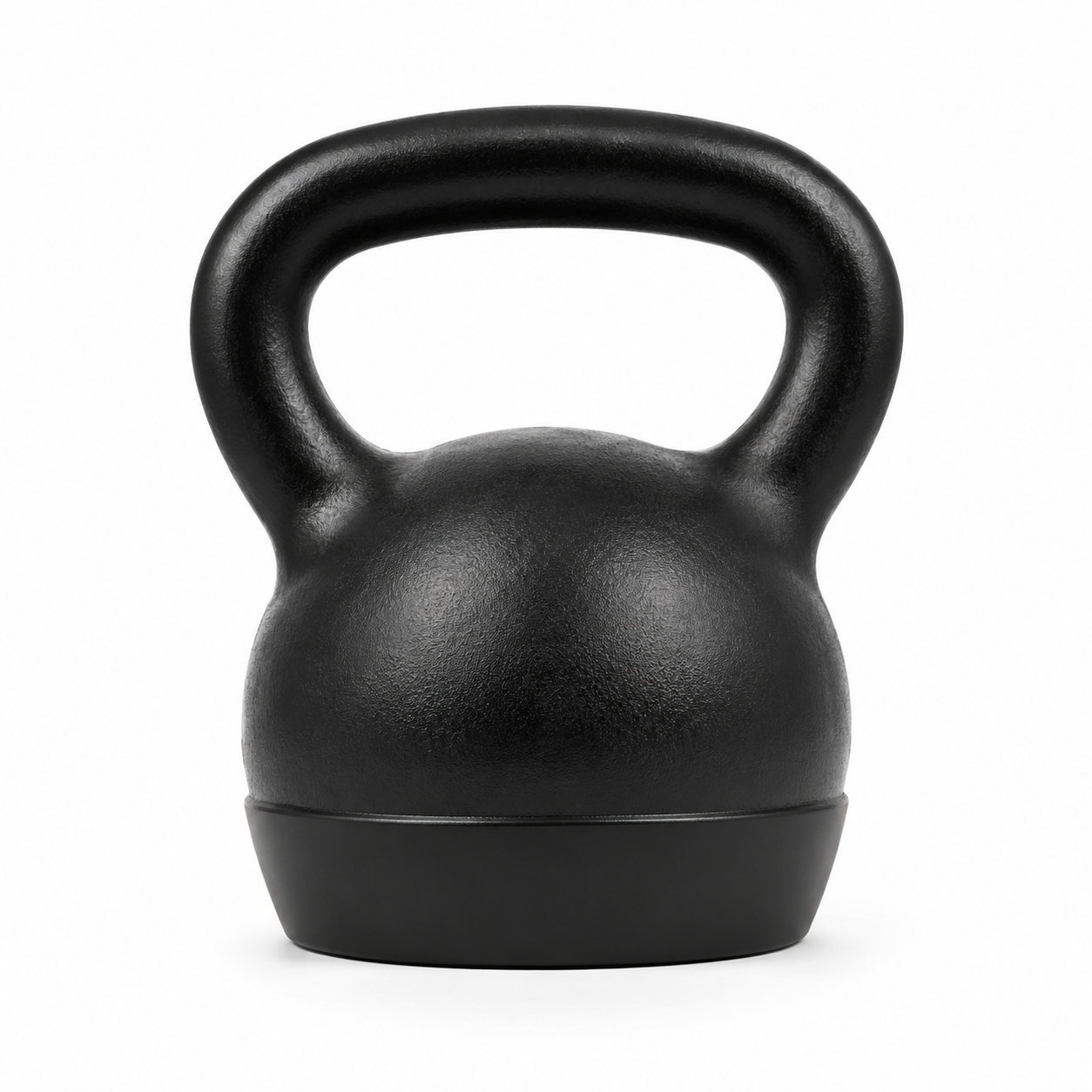 Kettlebell noir en fonte avec base caoutchouc 12 kg