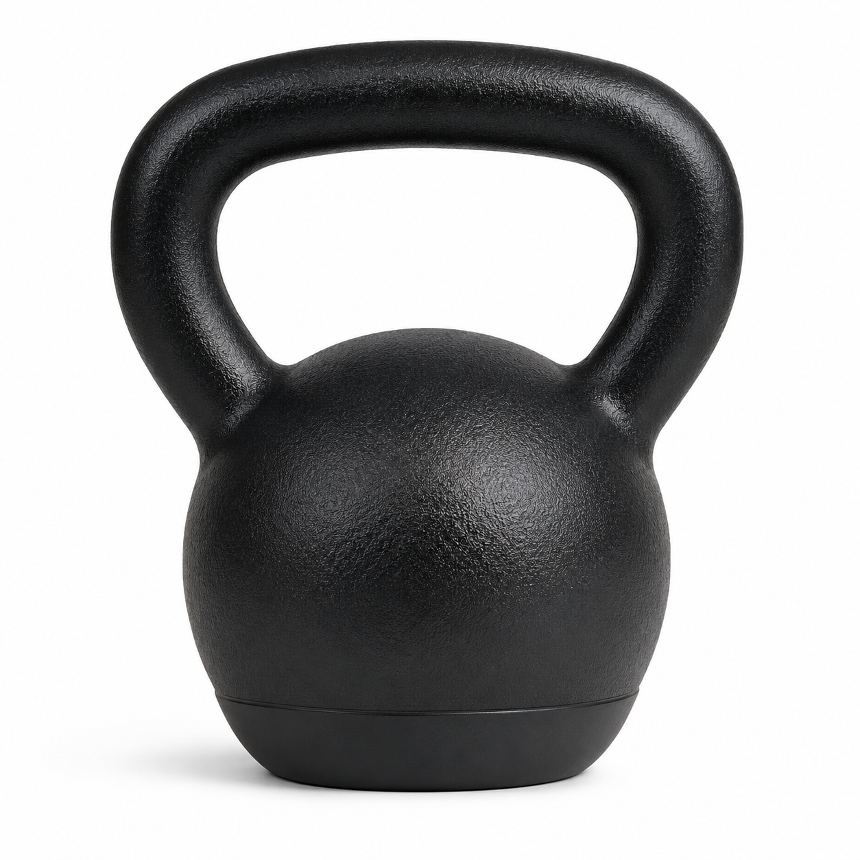Kettlebell noir en fonte avec base caoutchouc 16 kg