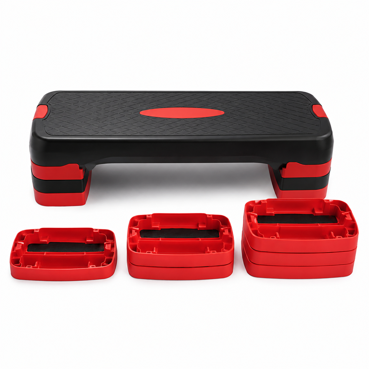 Step aérobic réglable noir et rouge 78x30 cm avec 3 hauteurs