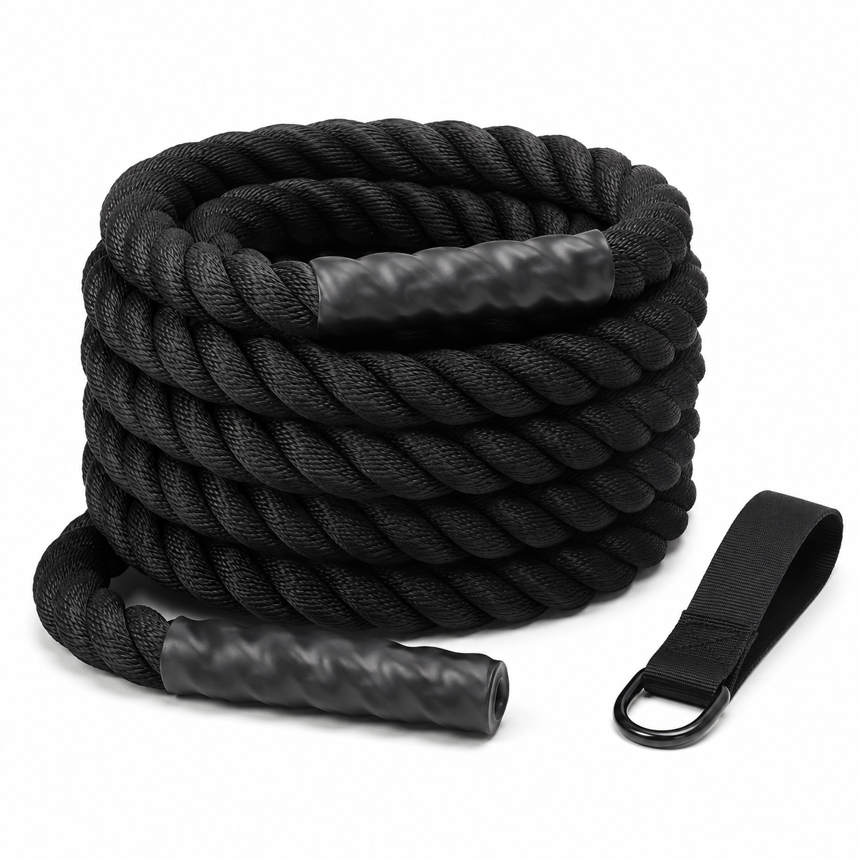 Corde ondulatoire noire 9 m Ø38 mm avec ancrage